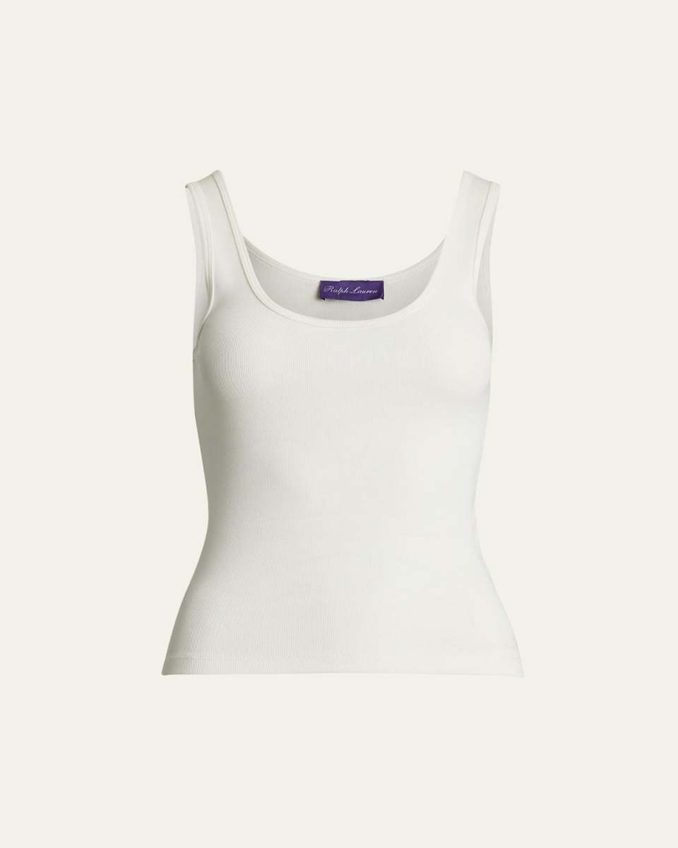 Ellis Rib-Knit Cotton Tank Top